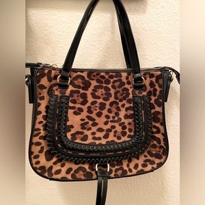 Sole/Society Handbag - Like New - Animal Print with Black Accents